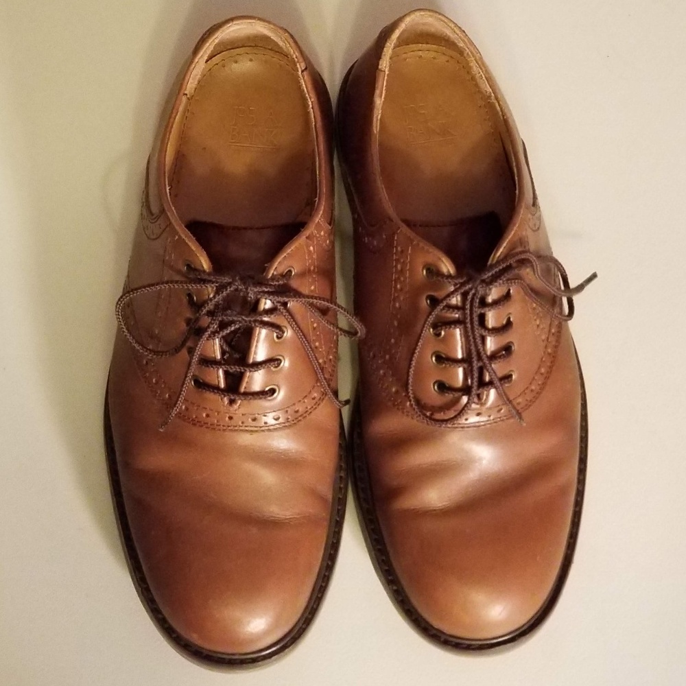 Jos A Bank Brown Leather Men's Shoes Lace Size 8.5 - Picture 8 of 8